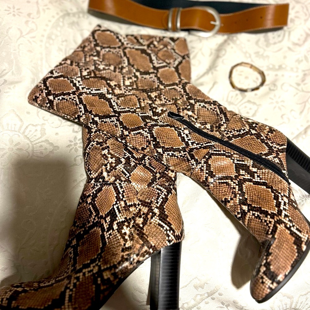 Target Brown Snakeskin Heeled Boots